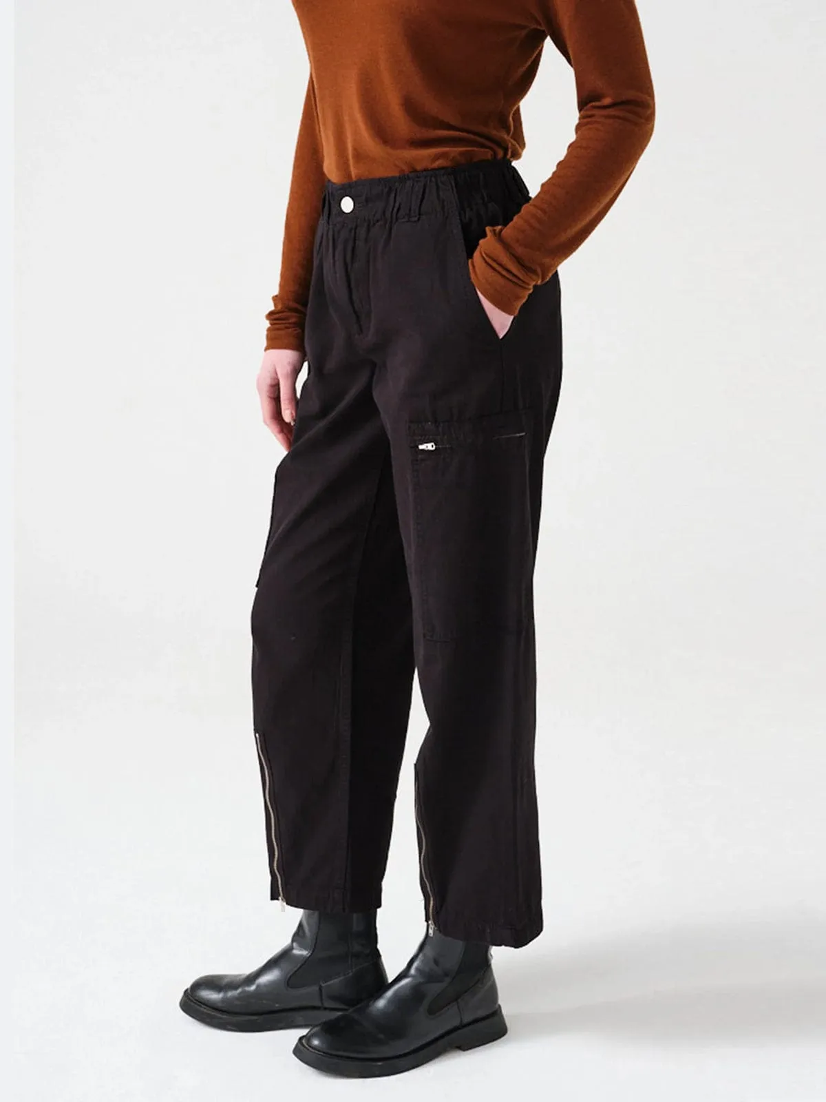 Amelia Cargo Pants - Black