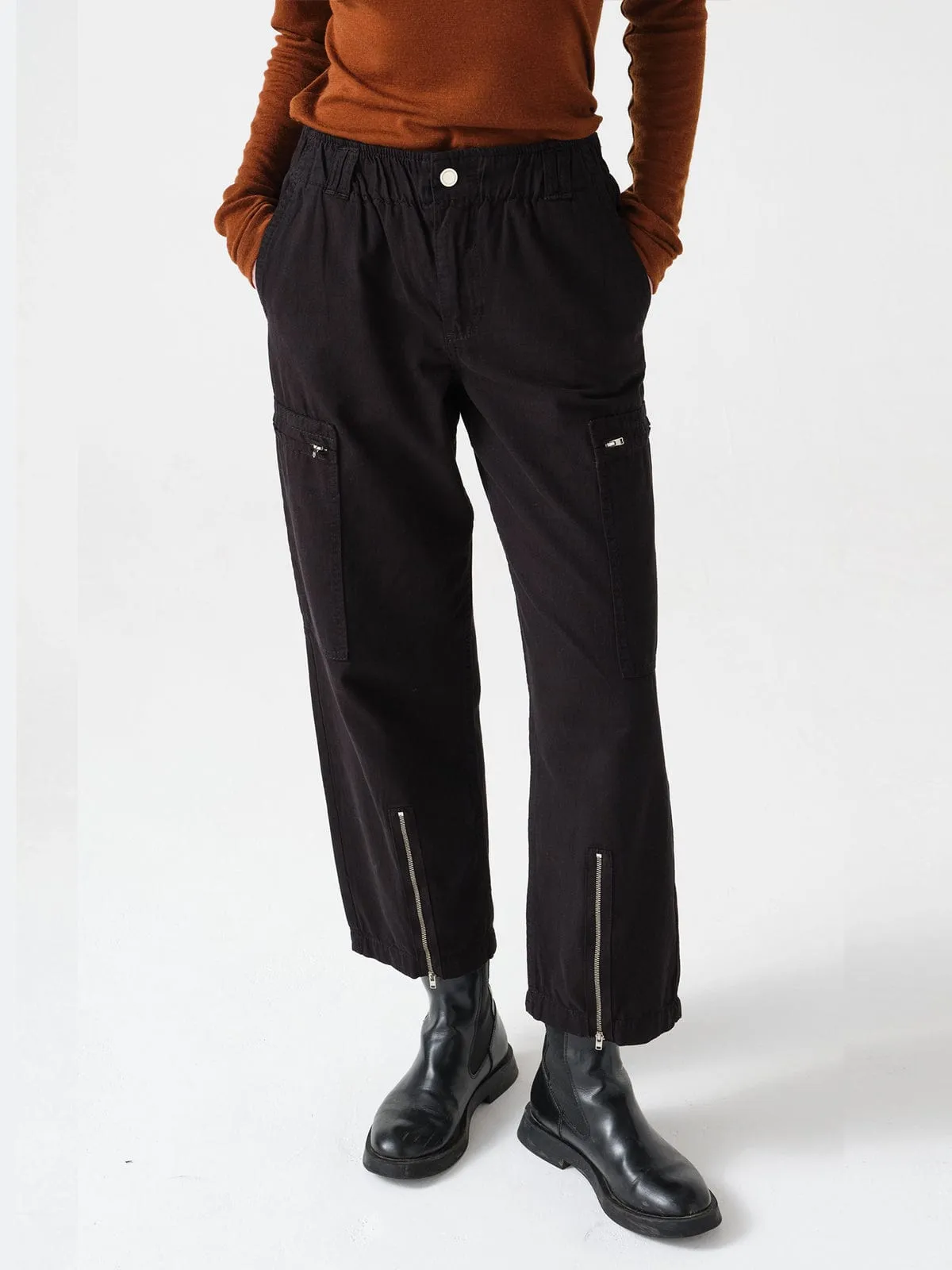 Amelia Cargo Pants - Black