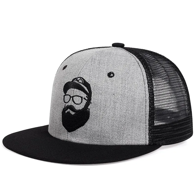 Beard old man embroidery baseball cap Fashion summer Mesh caps casual snapback Hat adjustable hip hop Hats gorras