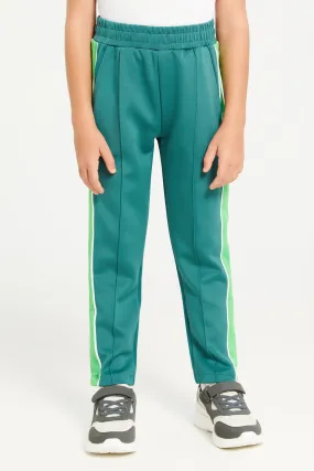 Boys Green Track Pants
