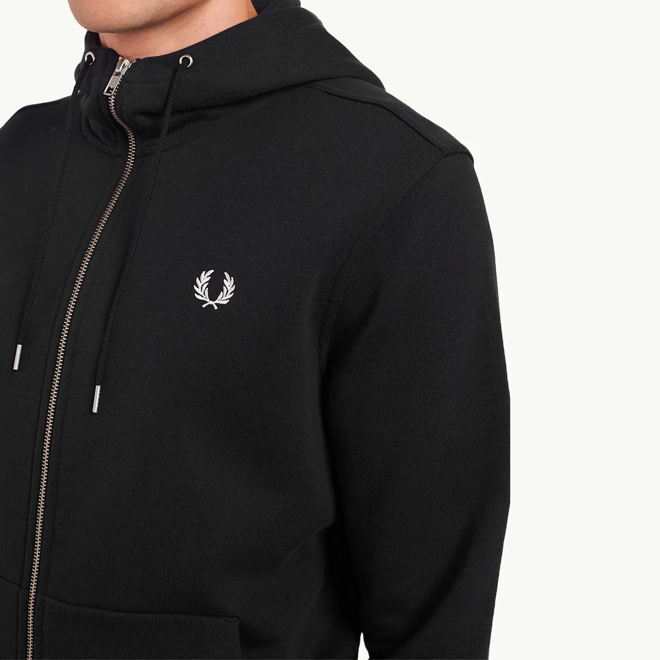 Hooded Zip Through Sweatshirt - Black
