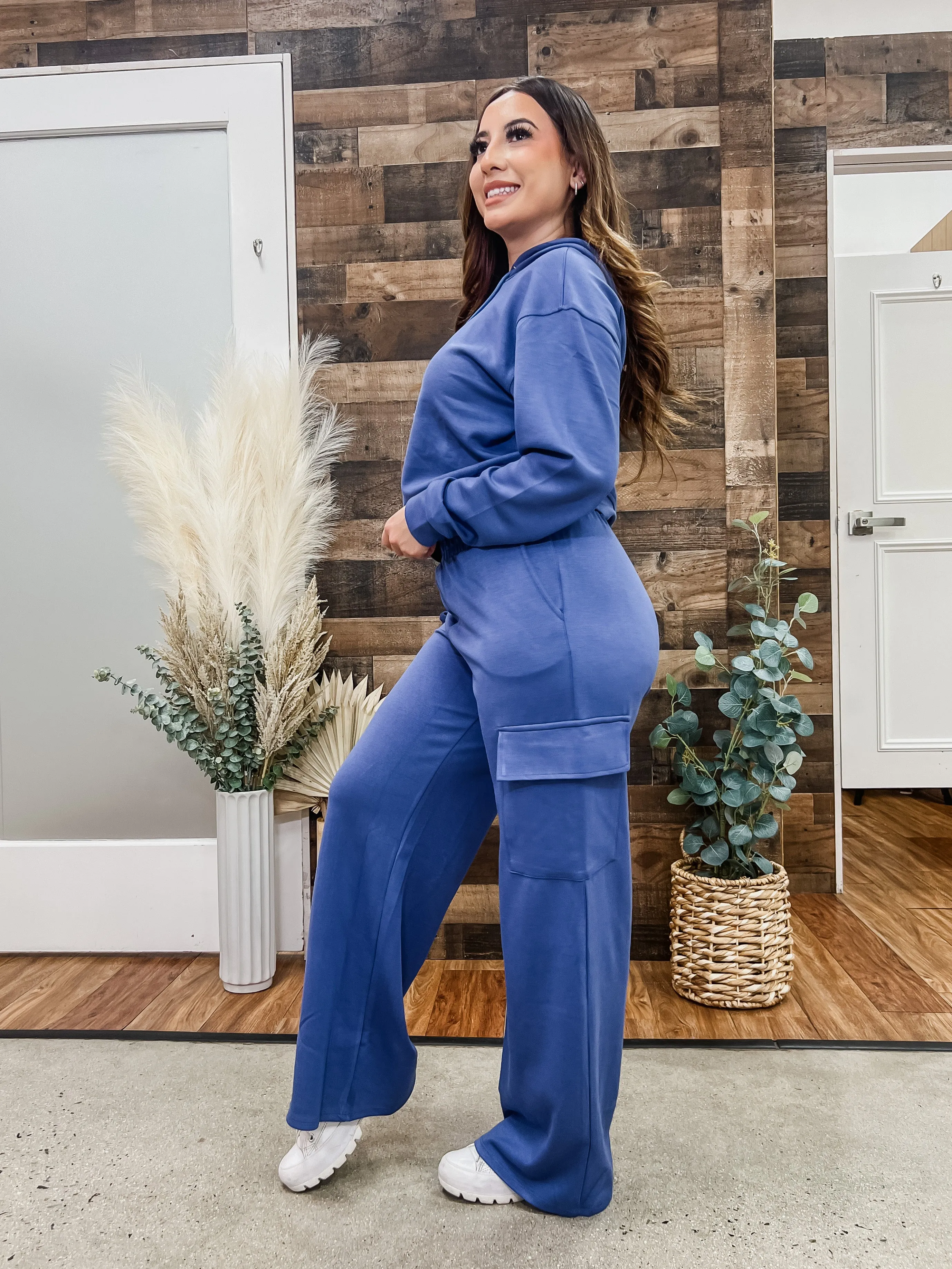 Kiara Cargo Elastic Waist Lounge Pants