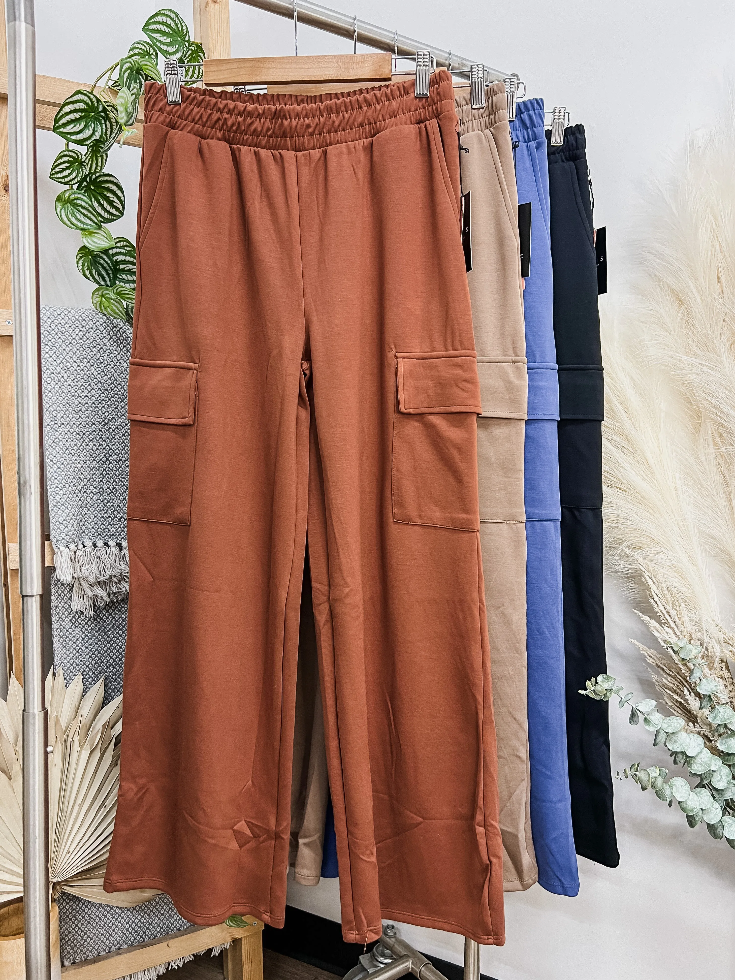 Kiara Cargo Elastic Waist Lounge Pants