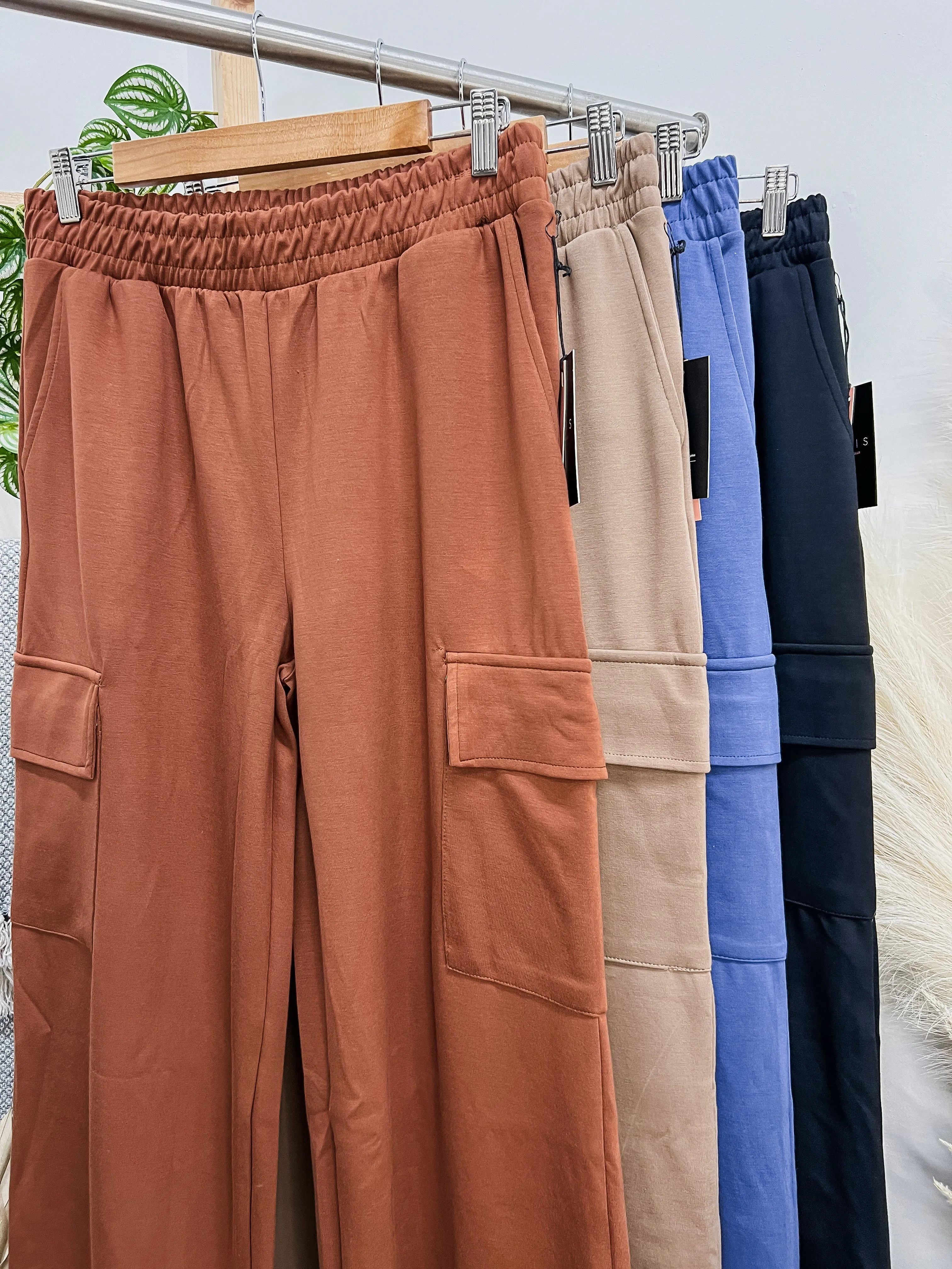 Kiara Cargo Elastic Waist Lounge Pants
