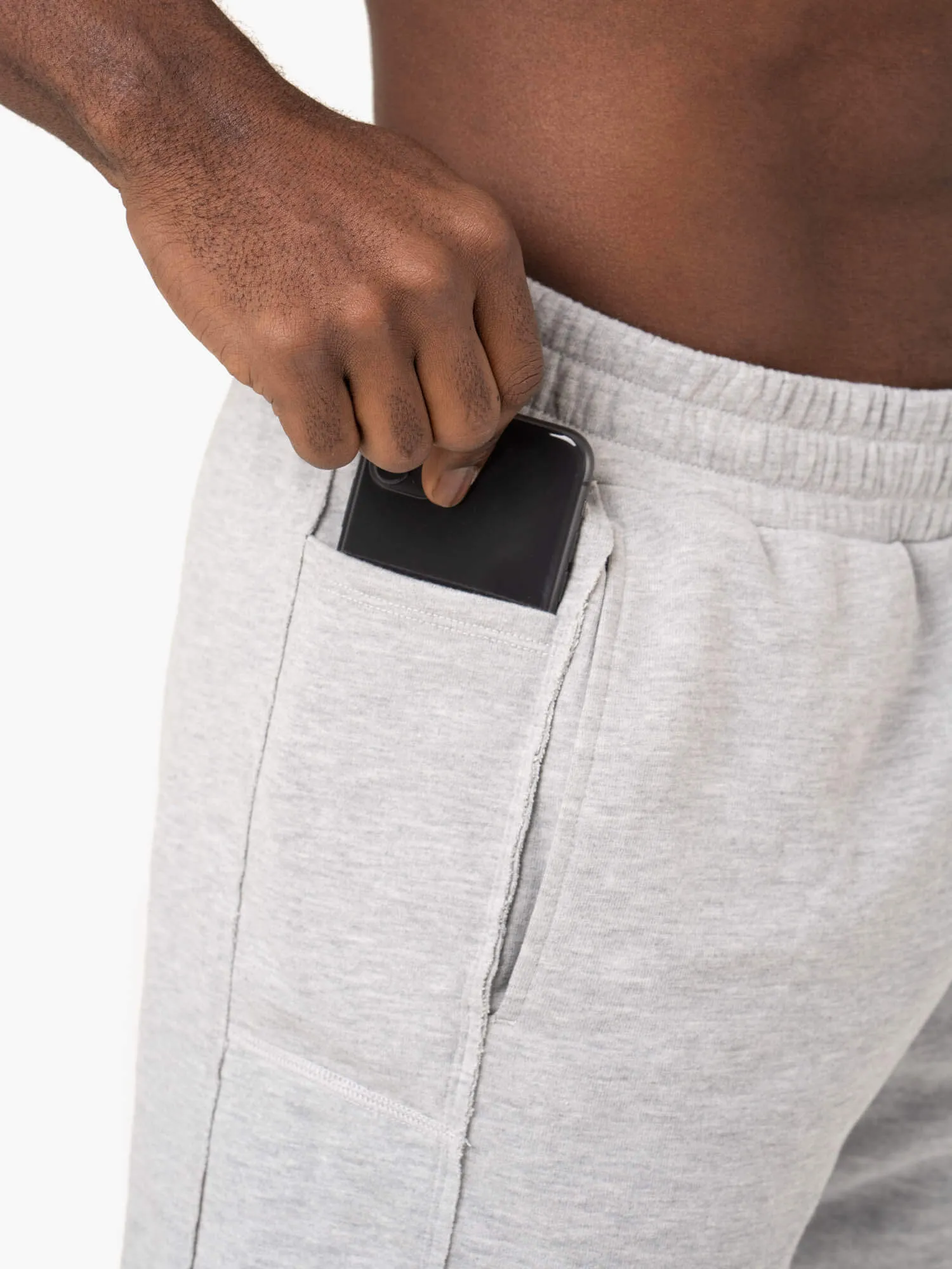 Pursuit Track Shorts - Light Grey Marl
