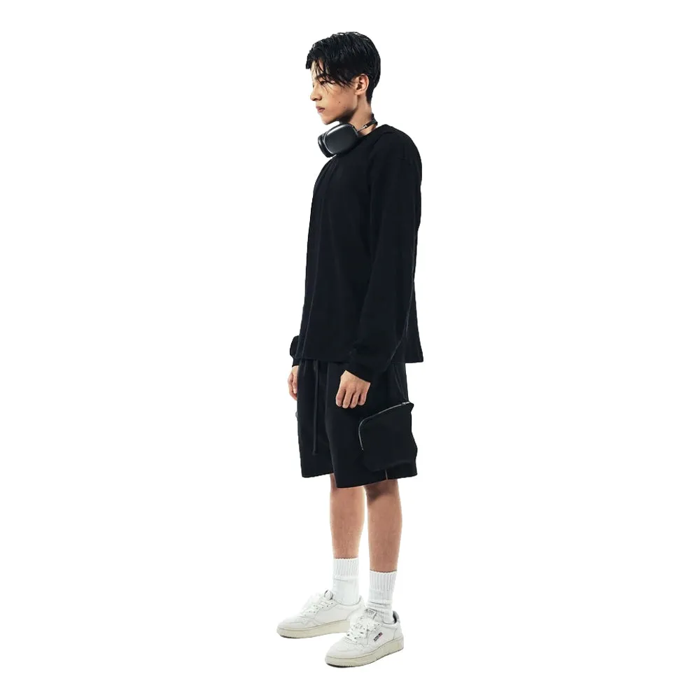 UNTITLED 002 NYLON CARGO SHORTS-BLACK