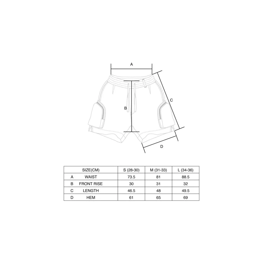 UNTITLED 002 NYLON CARGO SHORTS-BLACK